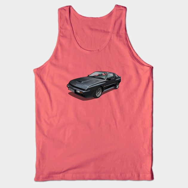 1989 Mitsubishi Starion EX Widebody Turbo in black Tank Top by candcretro